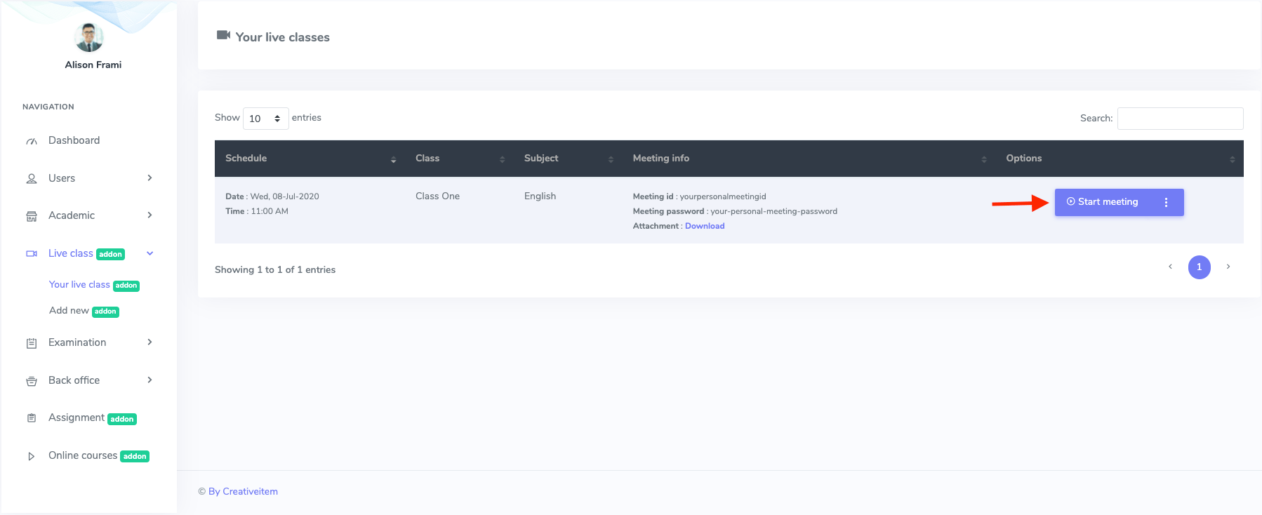 Starting Live Class Starting Live Class