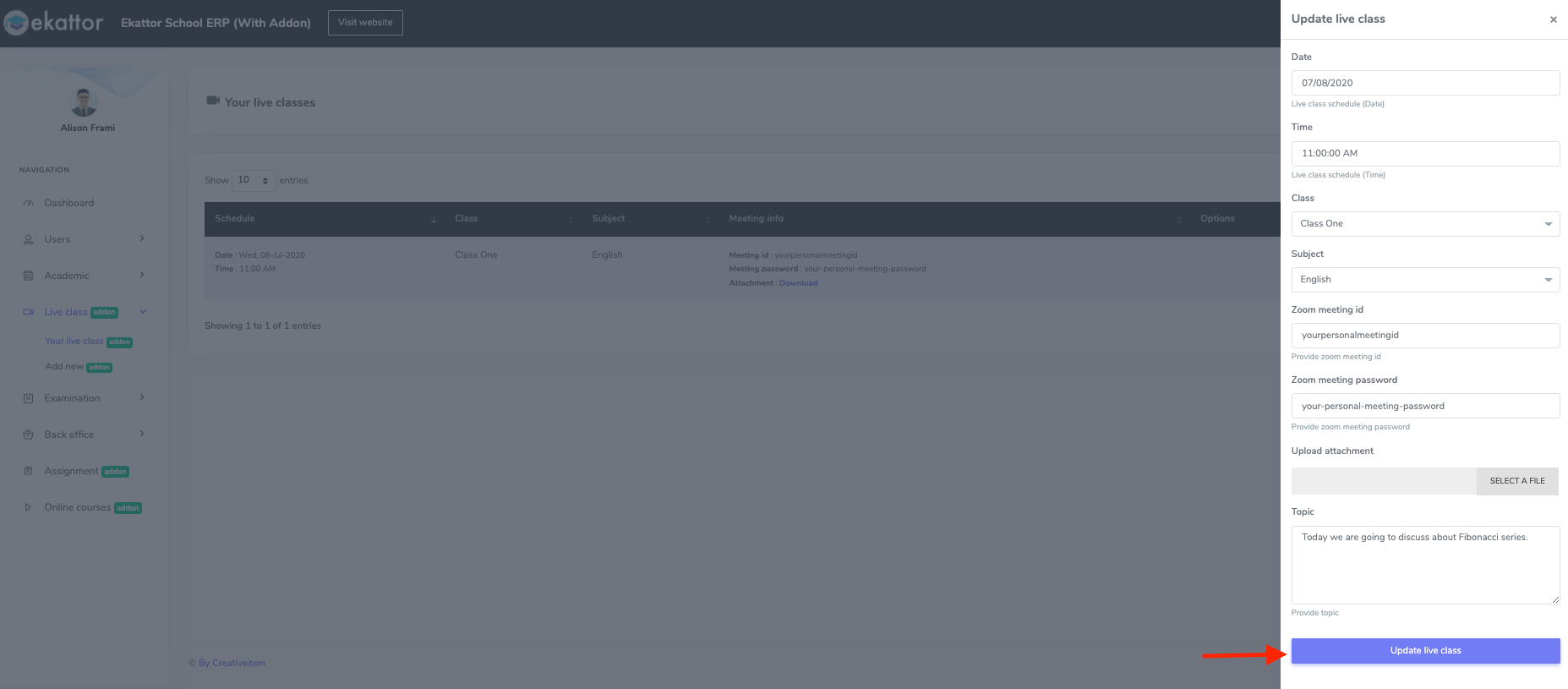 Update Meeting Teacher Update Meeting Teacher